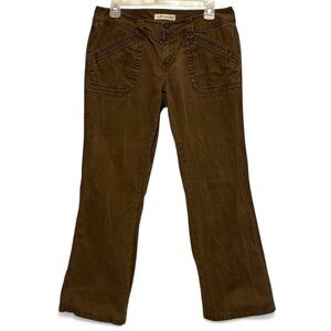Vintage Y2K Aeropostale Brown Jeans Womens Juniors 7/8S Low Rise Flare Pockets